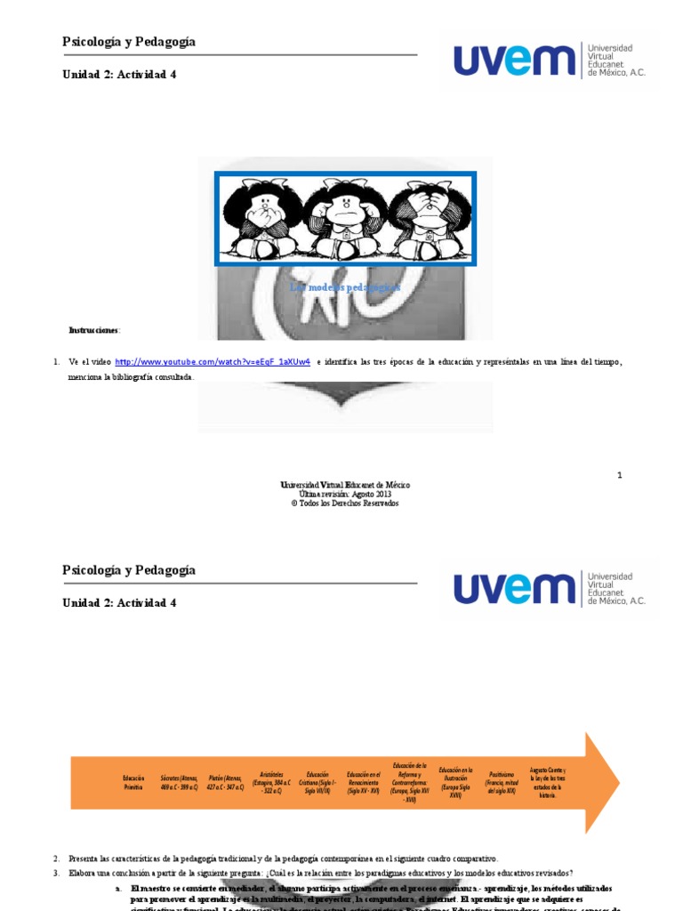 AA4 Actividad Los Modelos Pedagogicos | PDF | Aprendizaje | Maestros