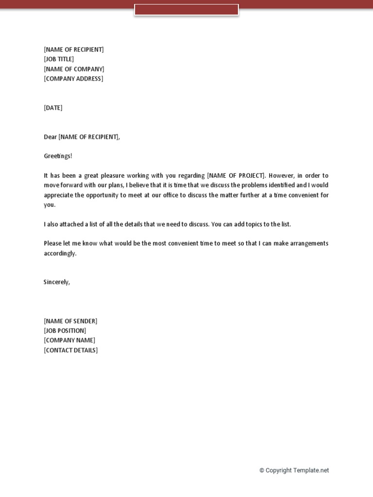 Simple Business Meeting Invitation Letter | PDF