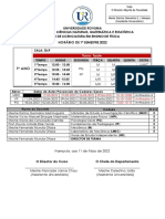 Horário Actualizado Do Curso de Física - 1ºano