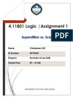 Logic Assignment 1 - Science vs. Superstition