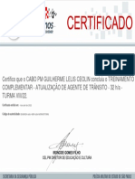 TREINAMENTO COMPLEMENTAR ATUALIZAÇÃO DE AGENTE DE TRÂNSITO 32 Ha TURMA VIII22-Certificado 53101