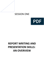 Report Writing and Presentation Skills