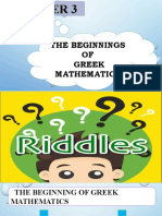 The Beginnings OF Greek Mathematics