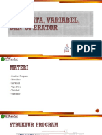 Tipe Data, Variabel, Dan Operator