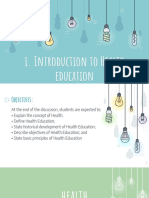 Intro to Health Education Objectives & Principles