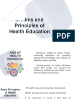 II. Aims and Principles of Health Education
