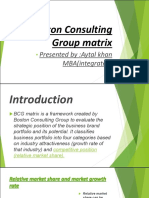 Boston Consulting Group Matrix: Presented By:aytal Khan MBA (Integrated)