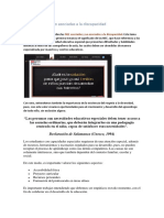 Tema para El Foro - NEE Asociadas y No Asociadas A La Discapacidad