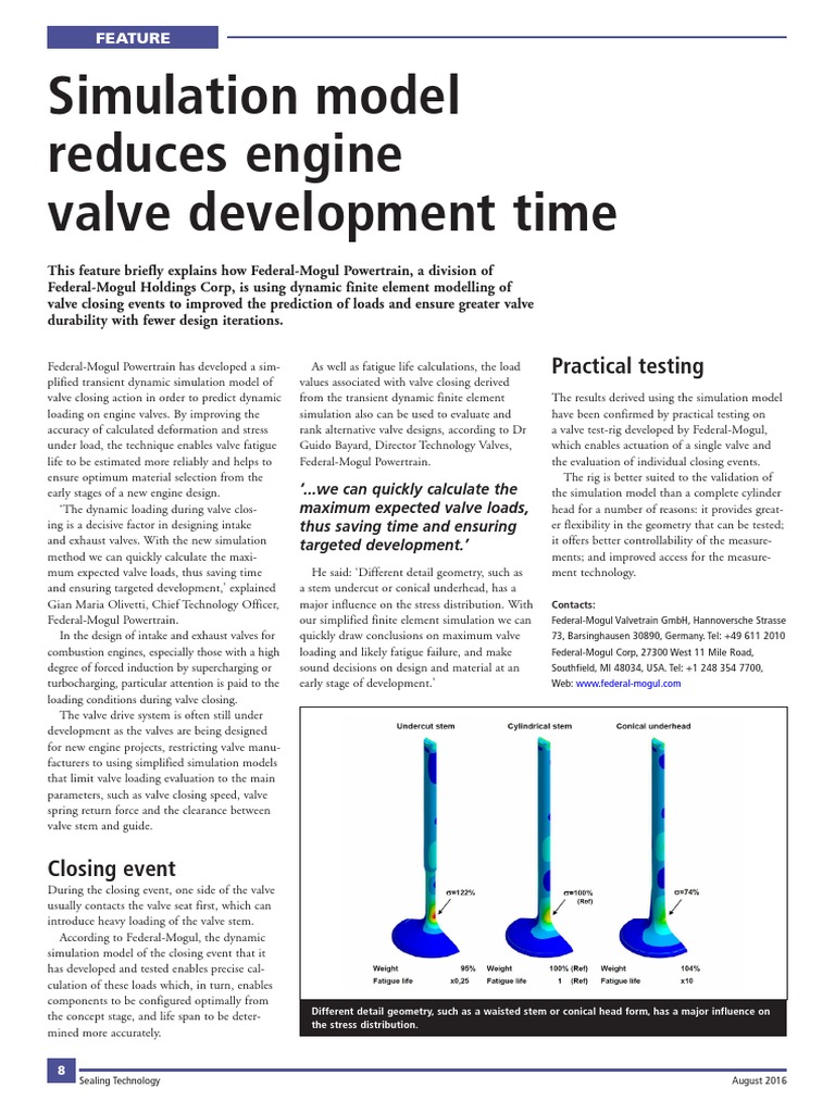 Engine Valve Simulation Model | PDF | Simulation | Machines