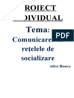 PROIECT INDIVIDUAL, Tema Comunicarea În Rețelele de Socializare"