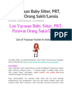List Yayasan Baby Sitter