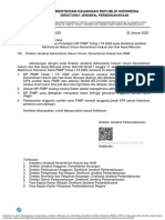 Penyampaian Surat Direktur Jenderal Perbendaharaan Nomor S-26PB2022 Tentang Persetujuan Penetapan MP PNBP Tahap I