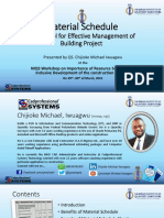 Material Schedule: Useful Tool For Effective Management of Building Project