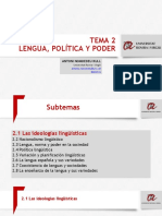 Tema 2 - 21 - Las Ideologías Lingüísticas