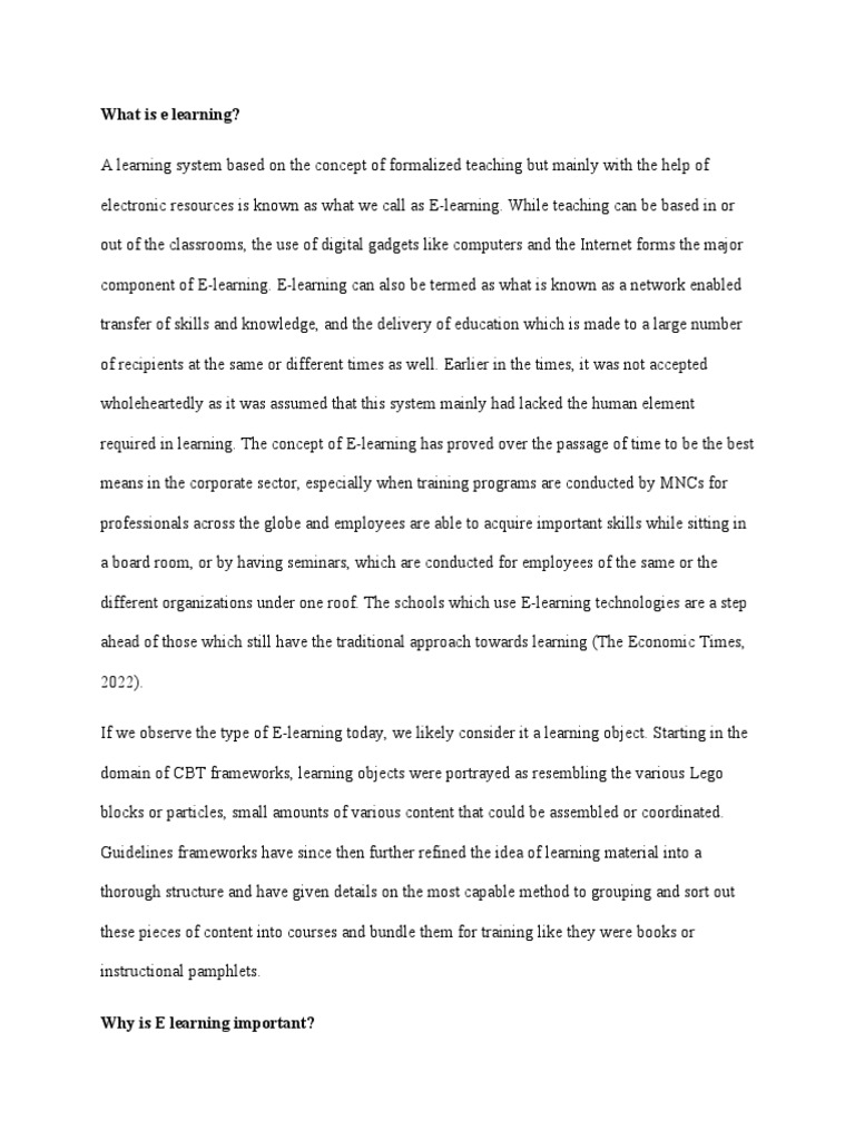 What Is e Learning PDF Educational Technology Learning