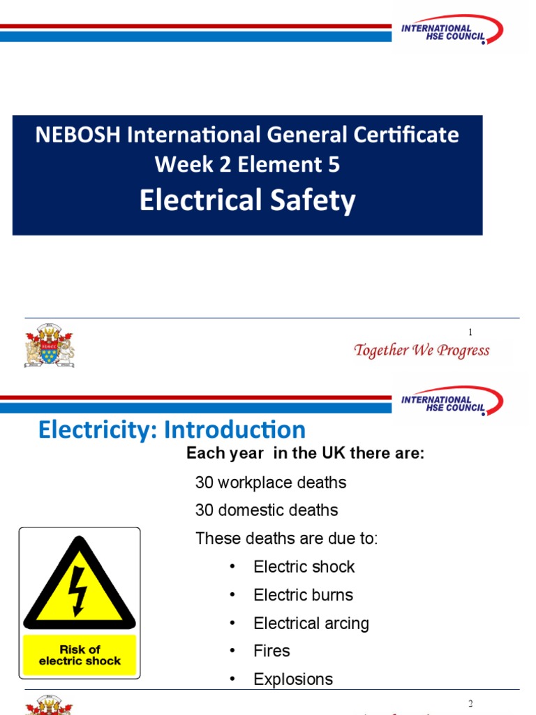 NEBOSH International General Certificate Week 2 Element 5 Electrical