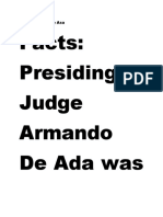 Judge De Asa Violated Canon 2 of Judicial Ethics