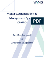 Visitor Authentication & Management System (VAMS) : Specification Sheet For Architects & Engineers