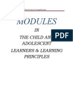 Modules: IN The Child and Adolescent Learners & Learning Principles