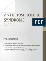 Antiphospholipid Syndrome: Gomez, Abraham III A. CSU Junior Intern