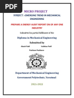 Micro Project: Subject:-Emerging Trend in Mechanical Engineering