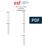 EST I - Literacy Test II Answer Key (Reading Section) : Passage 1 Passage 3