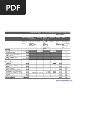 Sample Budget ngo