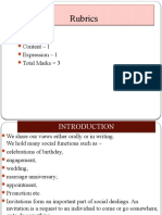 Rubrics: Format - 1 Content - 1 Expression - 1 Total Marks 3