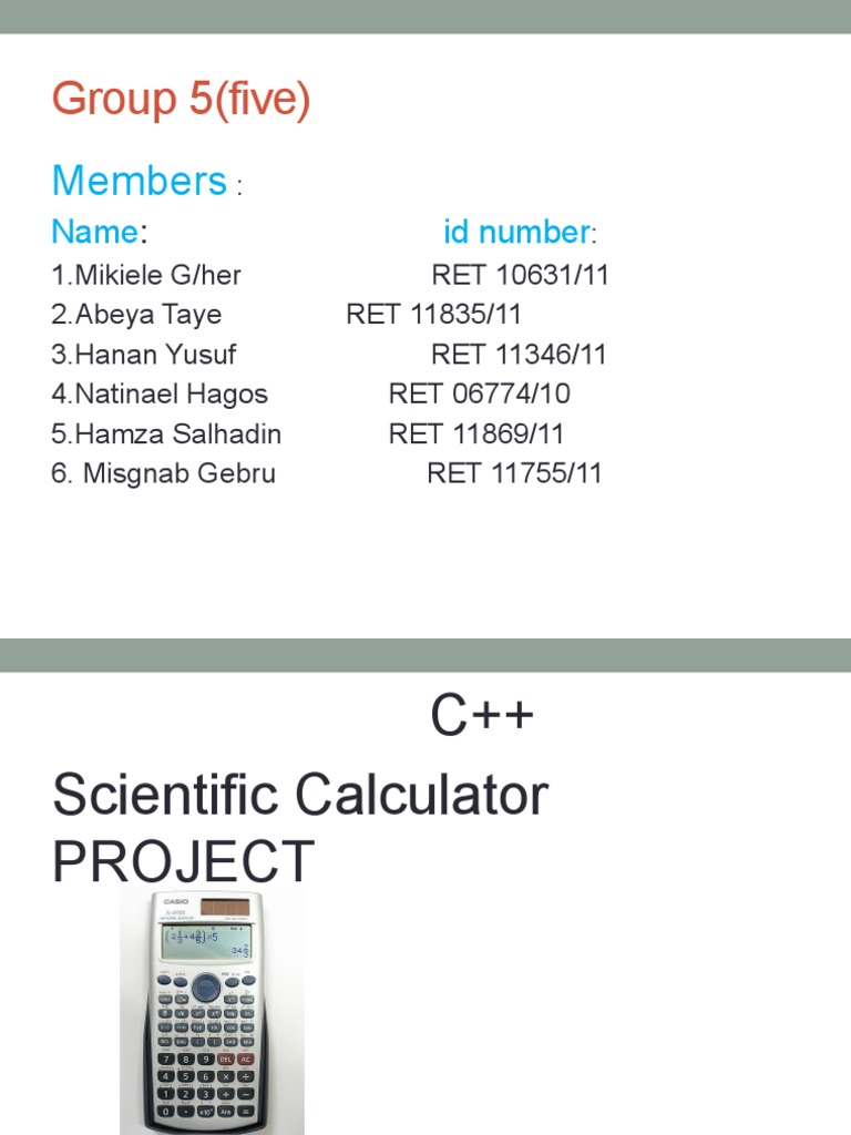 C++ Scientific Calculator Project Overview | PDF | Calculator | Subtraction