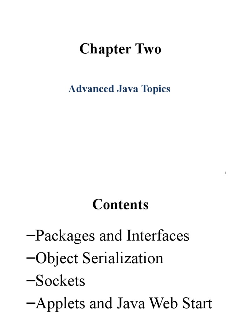 Chapter Two: Advanced Java Topics | Download Free PDF | Network Socket ...