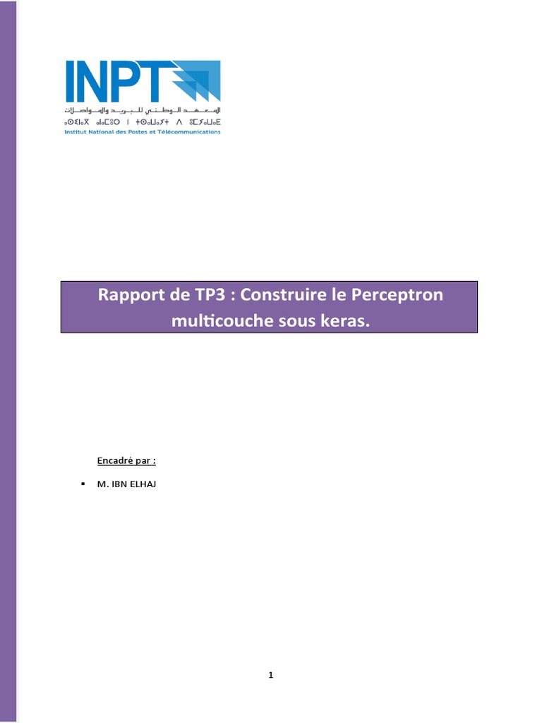 Rapport TP3 - Deep Learning | PDF | Réseau de neurones artificiels ...