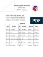 ROL DE PARTIDOS 8vos de Final