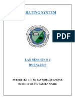 Operating System: Lab Session # 4 BS (CS) - 2020