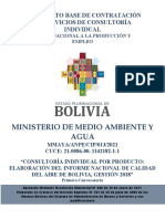 Ministerio de Medio Ambiente Y Agua: Documento Base de Contratación de Servicios de Consultoría Individual