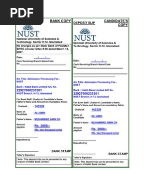 Deposit Slip