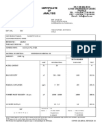 Certificate OF Analysis SA Andrezieux