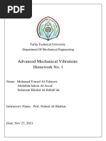 Advanced Mechanical Vibrations: Homework No. 1