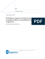 El IX Pleno Casatorio Civil de La Corte Suprema: La Nulidad Evidente y La Ductilidad de La Congruencia