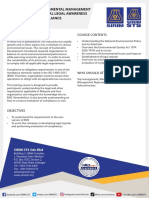 Introduction To: Iso 14001:2015 Environmental Management Systems Environmental Legal Awareness & Evaluation of Compliance