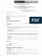 Formato de Solicitud de Autenticacion de Documentos Y7o Certificacion de Firma