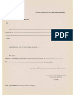 Formato de Solicitud de Devolucion de Derechos Registrales (Devolucion de Dinero)