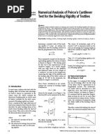 Numerical Analysis of Peirce's Cantilever Test For The Bending Rigidity of Textiles