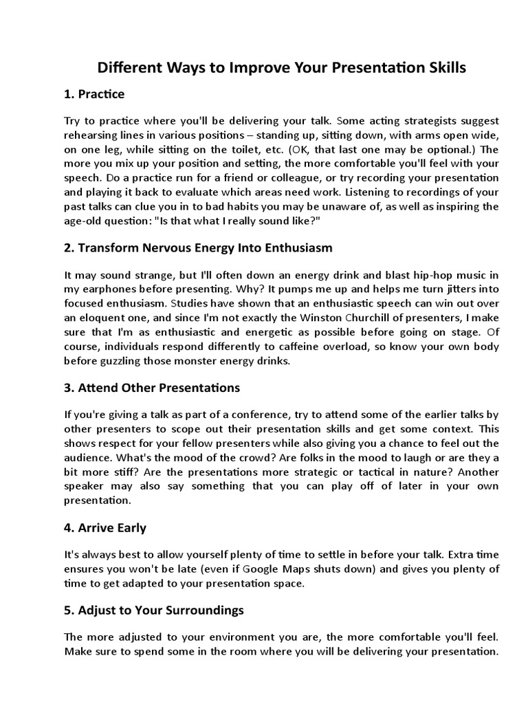 Enhance Your Presentation Skills | PDF
