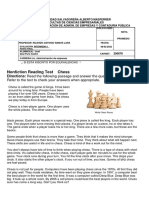 Nonfiction Reading Test Chess: Directions: Read The Following Passage and Answer The Questions That Follow