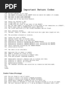 SQL Important Return Codes