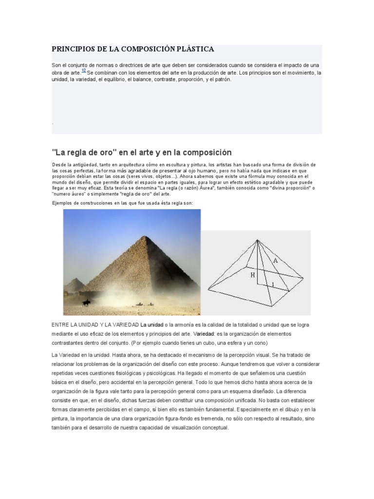 Principios de Composición Plástica | PDF | Composición (artes visuales ...