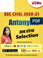 Antonyms For All SSC Exams Antonyms PYQ by Manisha Bansal Ma'Am