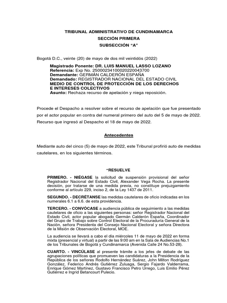2022437 Rechaza ApelaciónResuelve No Suspender Registrador PDF