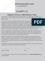 Sample: Employee Protection (Whistleblower) Policy