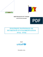 Politique Nationale de Nutrition Et Dalimentation Du Tchad - Version - Corrigée - Finale